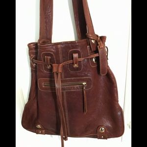 Gustto Large Brown Leather Bag